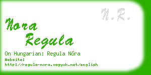 nora regula business card