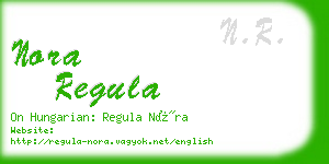 nora regula business card